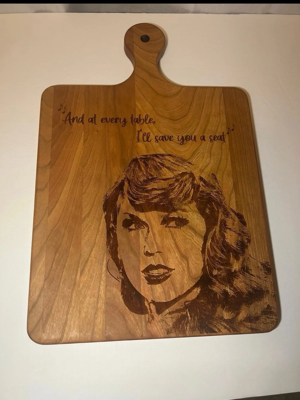 Wooden Taylor Swift Engraved Serving/Cutting Board - Cherry Hardwood